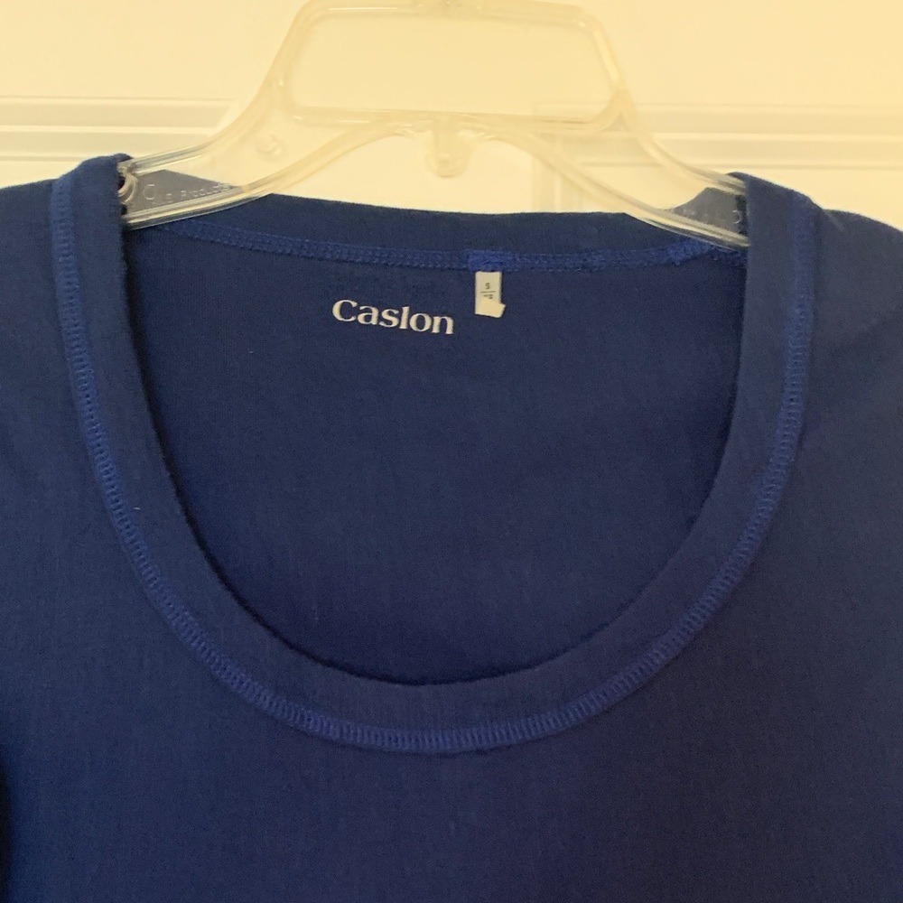 Caslon Scoop Neck Long Sleeve Tee in Deep Navy - Picture 3 of 5